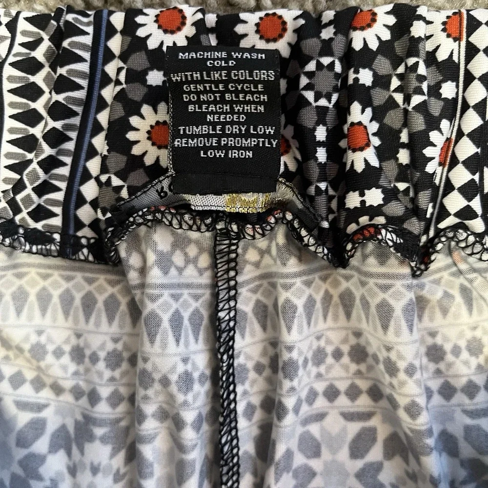 Robert Louis Geometric Floral Wide Leg Cropped Pants Womens 1X Sailor Retro - Picture 10 of 10